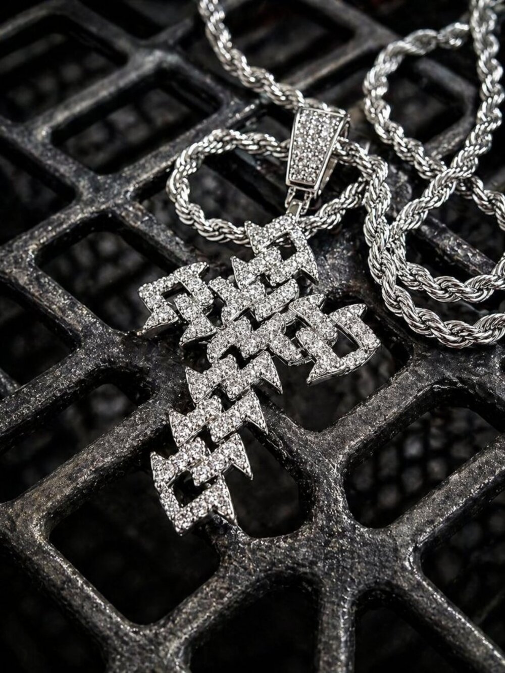 Jagged Cross Necklace  